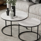 Round Nesting Coffee Table Modern Minimalist Slate Coffee Table Black White Clearhalo 'Coffee & Accent Tables' 'Coffee Tables' 'coffee_tables' 'furn' 'furn_coffee_tables' 'Furniture' 'Living Room Furniture' 5749407