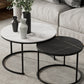 Round Nesting Coffee Table Modern Minimalist Slate Coffee Table Black White Black Clearhalo 'Coffee & Accent Tables' 'Coffee Tables' 'coffee_tables' 'furn' 'furn_coffee_tables' 'Furniture' 'Living Room Furniture' 5749408
