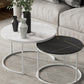 Round Nesting Coffee Table Modern Minimalist Slate Coffee Table White White Black Clearhalo 'Coffee & Accent Tables' 'Coffee Tables' 'coffee_tables' 'furn' 'furn_coffee_tables' 'Furniture' 'Living Room Furniture' 5749415