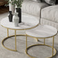 Round Nesting Coffee Table Modern Minimalist Slate Coffee Table Gold White Clearhalo 'Coffee & Accent Tables' 'Coffee Tables' 'coffee_tables' 'furn' 'furn_coffee_tables' 'Furniture' 'Living Room Furniture' 5749417