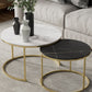 Round Nesting Coffee Table Modern Minimalist Slate Coffee Table Gold White Black Clearhalo 'Coffee & Accent Tables' 'Coffee Tables' 'coffee_tables' 'furn' 'furn_coffee_tables' 'Furniture' 'Living Room Furniture' 5749419