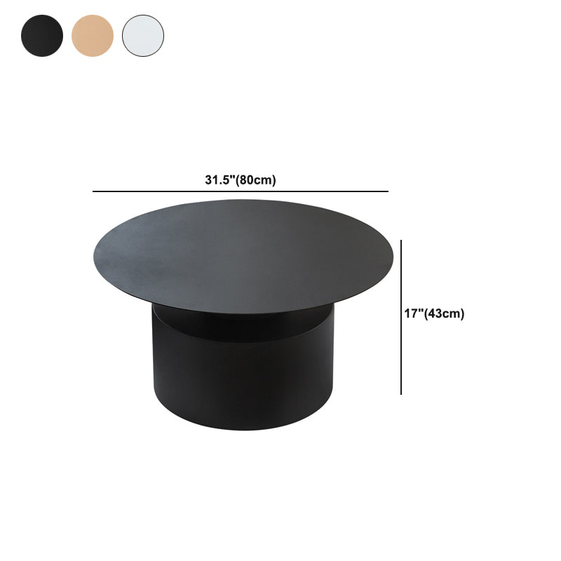 Tavolino moderno in metallo a base di piedistallo rotondo in metallo.