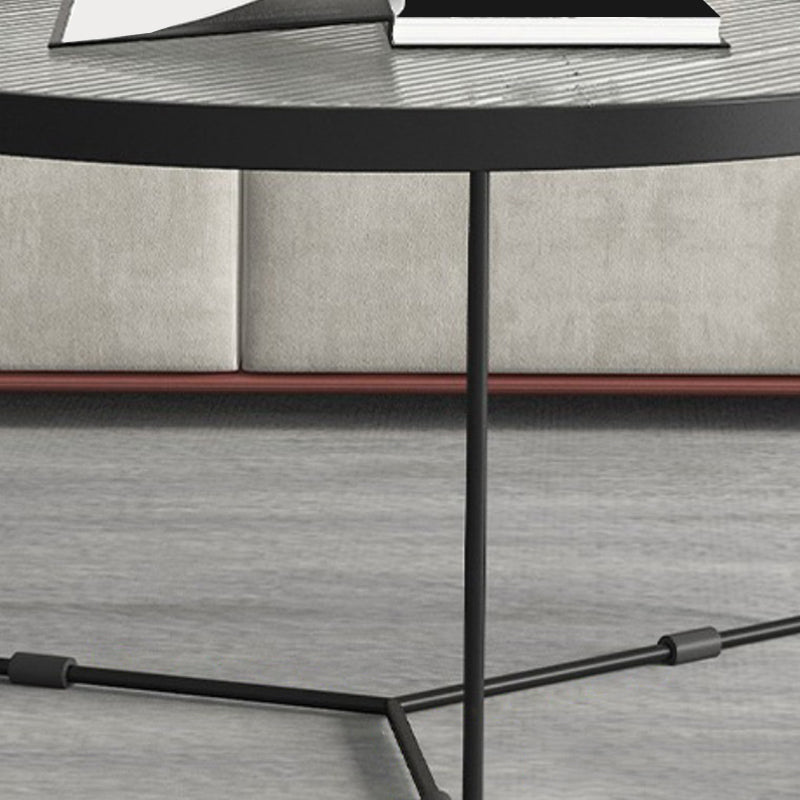 Tavolino in acciaio in vetro top rotondo tavolino minimalista per soggiorno