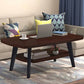Nordic Style Rectangular 4 Legs Base Solid Wood Table with Storage Rack Coffee Table Brown Shelves Included Clearhalo 'Coffee & Accent Tables' 'Coffee Tables' 'coffee_tables' 'furn' 'furn_coffee_tables' 'Furniture' 'Living Room Furniture' 5749515