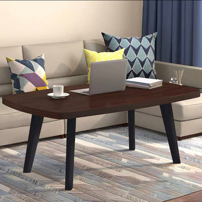 Nordic Style Rectangular 4 Legs Base Solid Wood Table with Storage Rack Coffee Table Brown Shelves Not Included Clearhalo 'Coffee & Accent Tables' 'Coffee Tables' 'coffee_tables' 'furn' 'furn_coffee_tables' 'Furniture' 'Living Room Furniture' 5749526