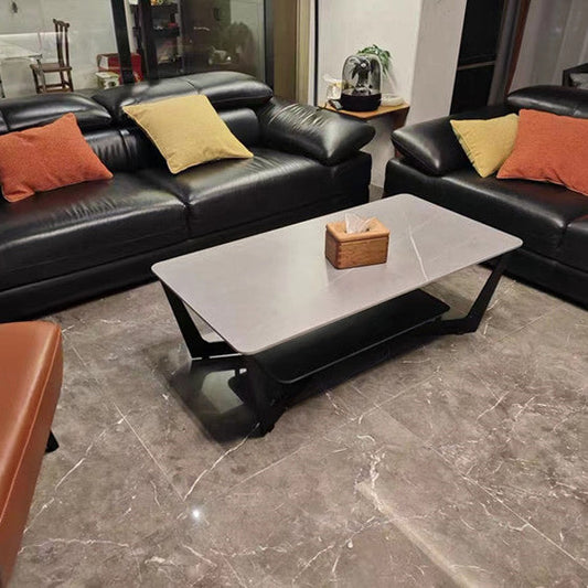 Slate Rectangular Coffee Table Minimalist Coffee Table for Living Room Clearhalo 'Coffee & Accent Tables' 'Coffee Tables' 'coffee_tables' 'furn' 'furn_coffee_tables' 'Furniture' 'Living Room Furniture' 5749572