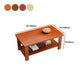 17.7" H Modern Rectangle Wood Coffee Table 4 Legs Cocktail Table with Shelf