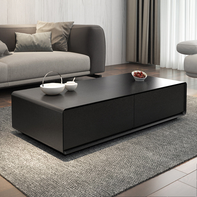 Moderne stijl rechthoekige houten tafel abstracte basis salontafel