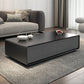 Moderne stijl rechthoekige houten tafel abstracte basis salontafel