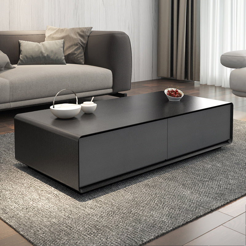 Moderne stijl rechthoekige houten tafel abstracte basis salontafel