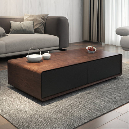 Moderne stijl rechthoekige houten tafel abstracte basis salontafel