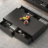 Tavolino in legno rettangolare in stile moderno tavolino da caffè astratto