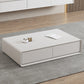 Moderne stijl rechthoekige houten tafel abstracte basis salontafel