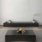 Moderne stijl rechthoekige houten tafel abstracte basis salontafel