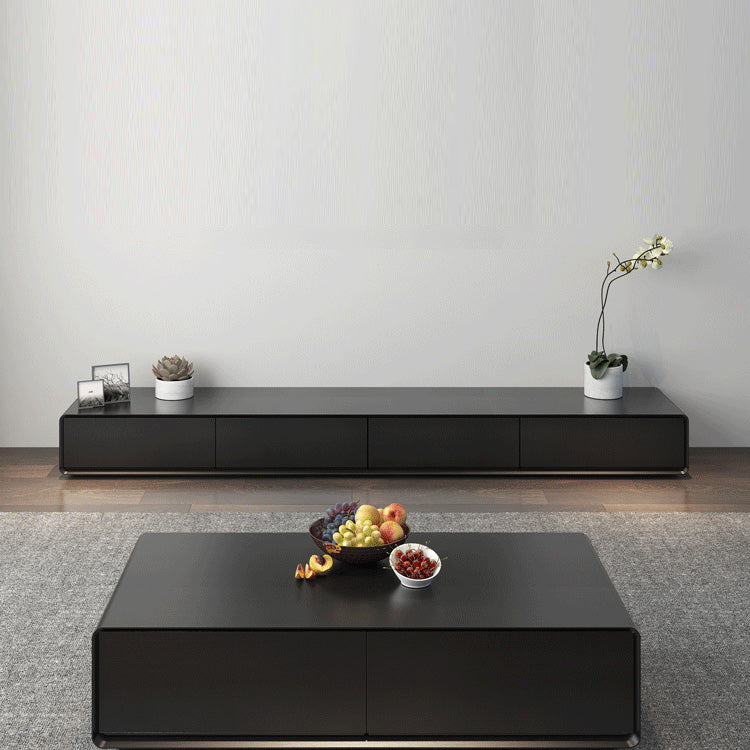 Moderne stijl rechthoekige houten tafel abstracte basis salontafel