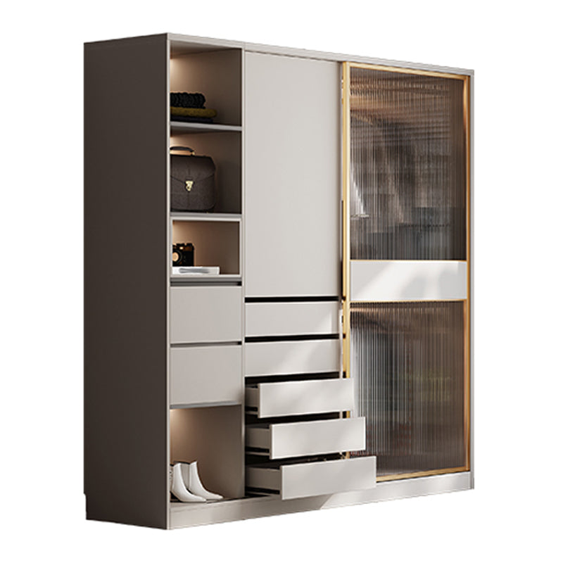 Modern Style Wardrobe Wooden Wardrobe Closet with Sliding Door