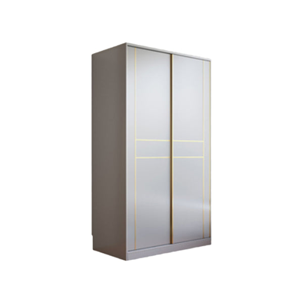 Grijze kleur garderobe armoire houten zachte close deur garderobe kast met 2-ladel