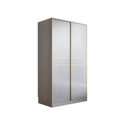 Grijze kleur garderobe armoire houten zachte close deur garderobe kast met 2-ladel