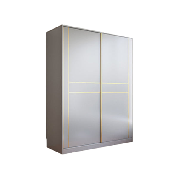 Grijze kleur garderobe armoire houten zachte close deur garderobe kast met 2-ladel