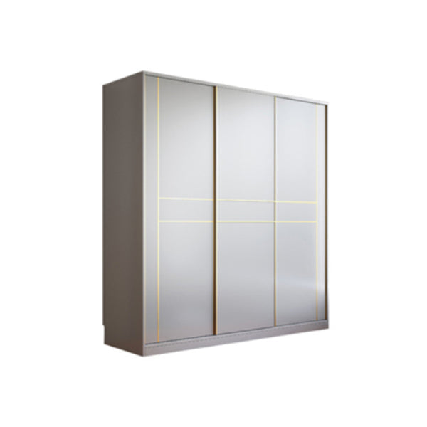 Grijze kleur garderobe armoire houten zachte close deur garderobe kast met 2-ladel