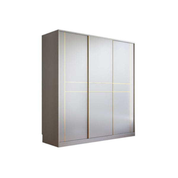 Grijze kleur garderobe armoire houten zachte close deur garderobe kast met 2-ladel