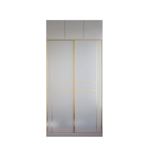 Grijze kleur garderobe armoire houten zachte close deur garderobe kast met 2-ladel