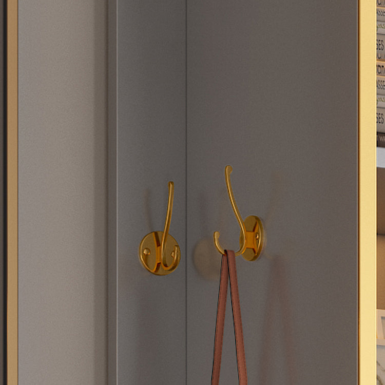 Grijze kleur garderobe armoire houten zachte close deur garderobe kast met 2-ladel