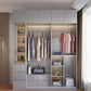Grijze kleur garderobe armoire houten zachte close deur garderobe kast met 2-ladel