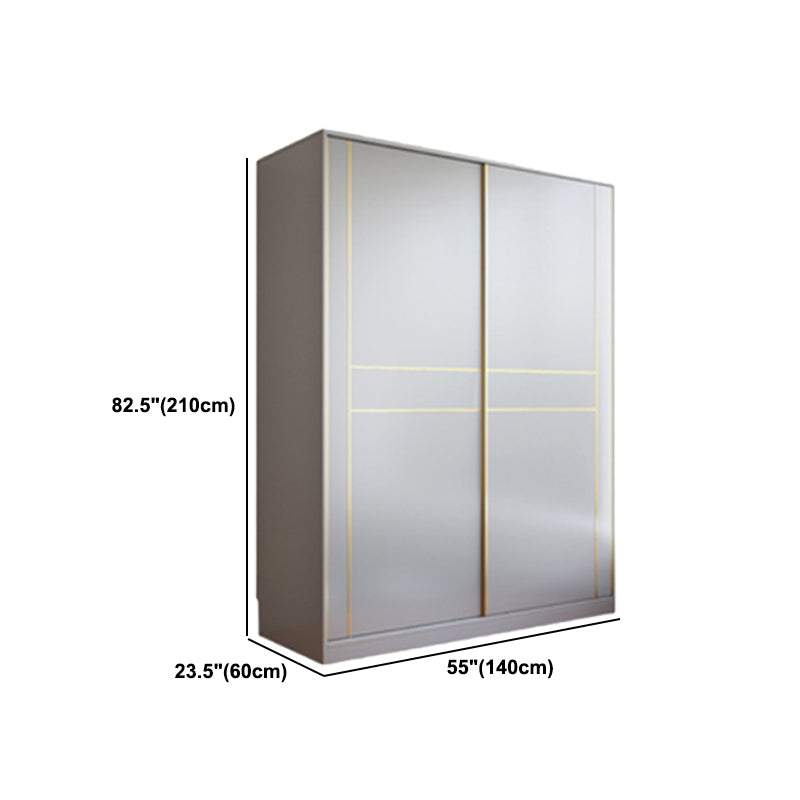 Grijze kleur garderobe armoire houten zachte close deur garderobe kast met 2-ladel