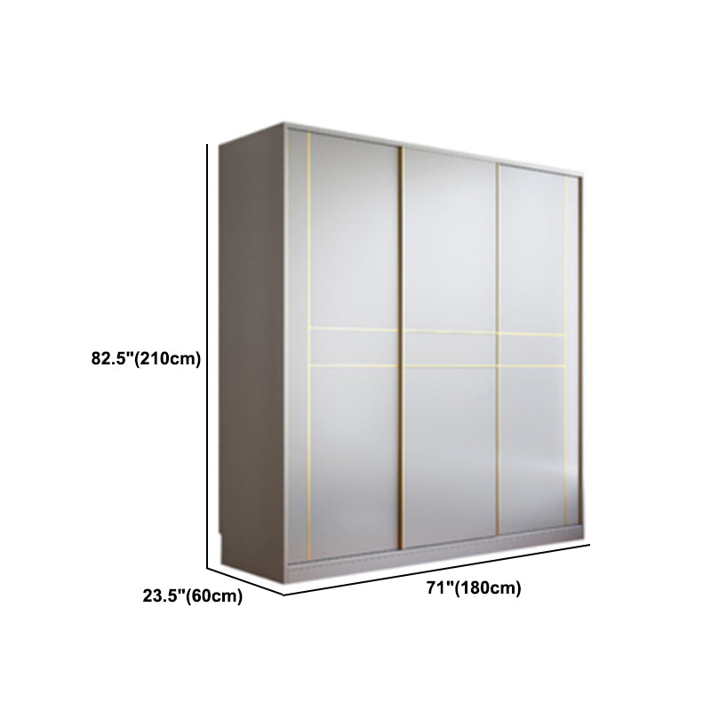 Grijze kleur garderobe armoire houten zachte close deur garderobe kast met 2-ladel