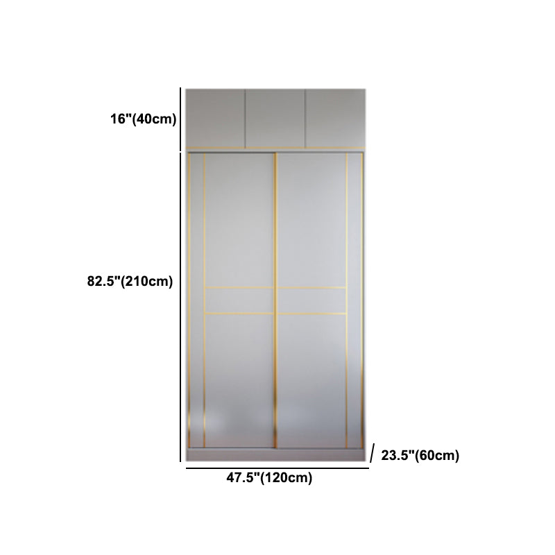 Grijze kleur garderobe armoire houten zachte close deur garderobe kast met 2-ladel