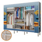 Contemporary Bedroom Wardrobe Metal Wardrobe Closet with Shelves 66"L x 18"W x 69"H Blue Clearhalo 'Armoires & Wardrobes' 'armoires_wardrobes' 'Bedroom Furniture' 'furn' 'furn_armoires_wardrobes' 'Furniture' 5749879