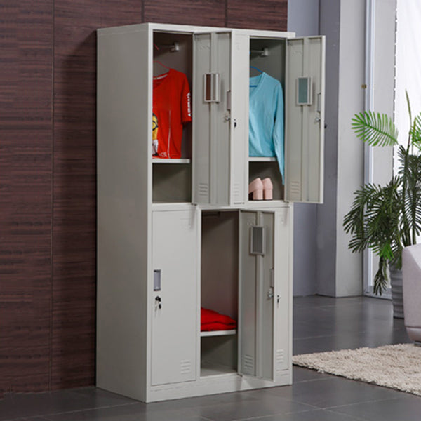 Contemporary Style Home Wardrobe Metal Wardrobe Closet with Locks
