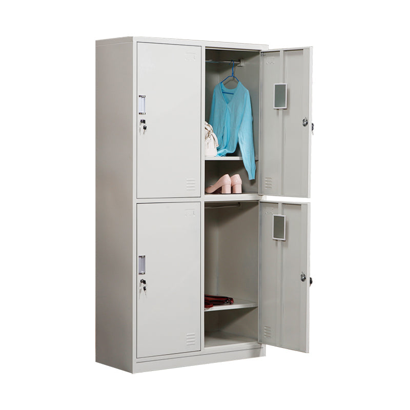 Contemporary Style Home Wardrobe Metal Wardrobe Closet with Locks