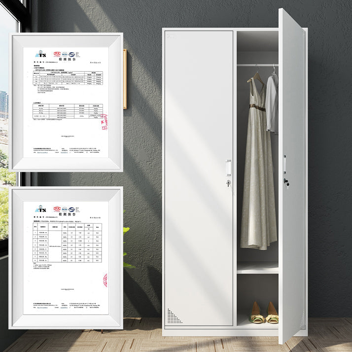 Contemporary Style Home Wardrobe Metal Wardrobe Closet with Locks