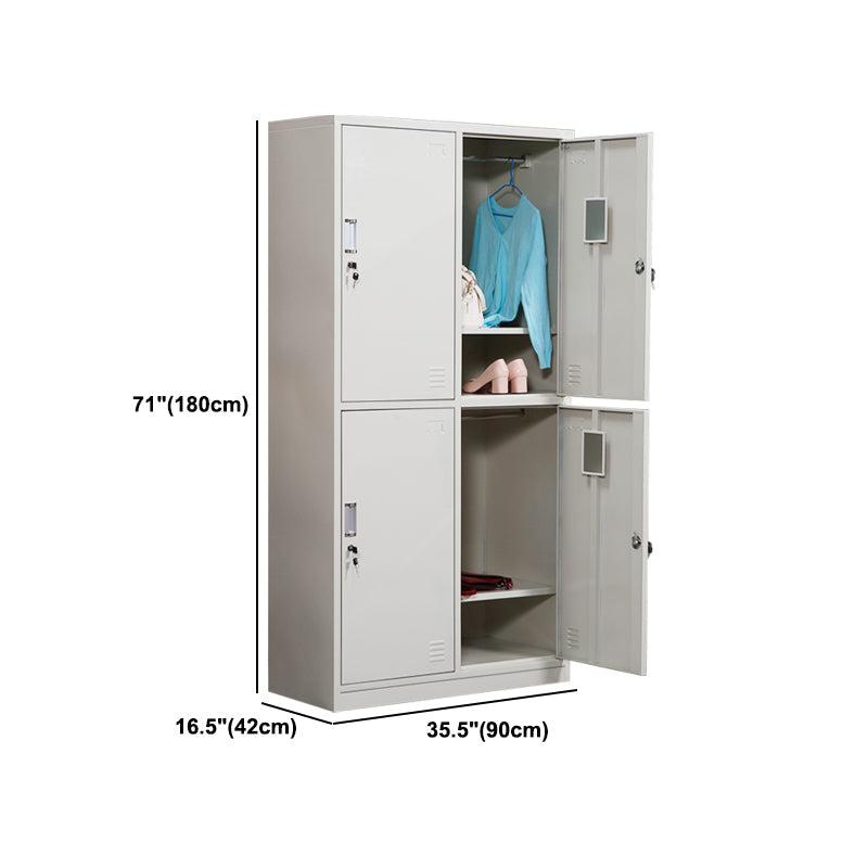 Contemporary Style Home Wardrobe Metal Wardrobe Closet with Locks