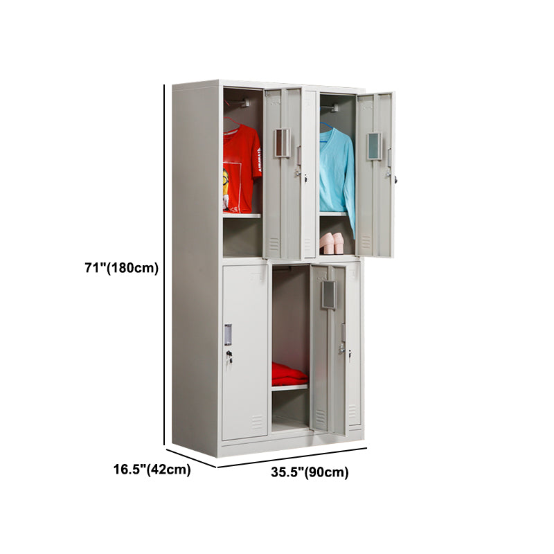 Contemporary Style Home Wardrobe Metal Wardrobe Closet with Locks