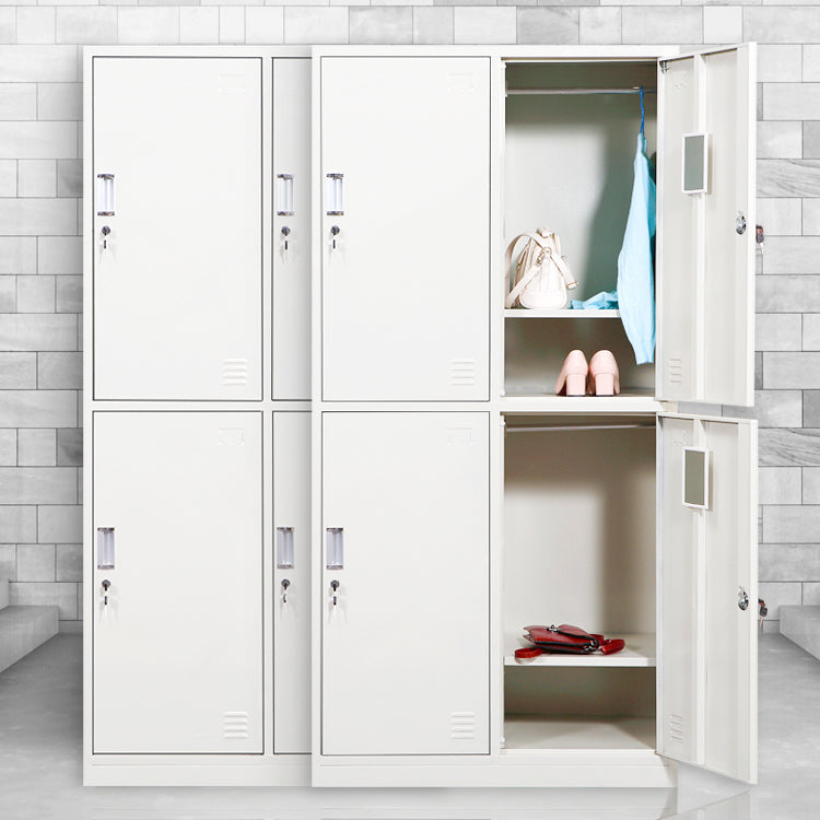 Contemporary Style Wardrobe Armoire White Color Steel Wardrobe Closet with Locks Clearhalo 'Armoires & Wardrobes' 'armoires_wardrobes' 'Bedroom Furniture' 'furn' 'furn_armoires_wardrobes' 'Furniture' 5749923