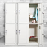 Contemporary Style Wardrobe Armoire White Color Steel Wardrobe Closet with Locks