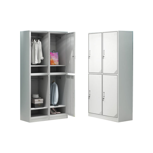 Contemporary Style Wardrobe Armoire White Color Steel Wardrobe Closet with Locks 33.5"L x 16.5"W x 71"H 4 Clearhalo 'Armoires & Wardrobes' 'armoires_wardrobes' 'Bedroom Furniture' 'furn' 'furn_armoires_wardrobes' 'Furniture' 5749926