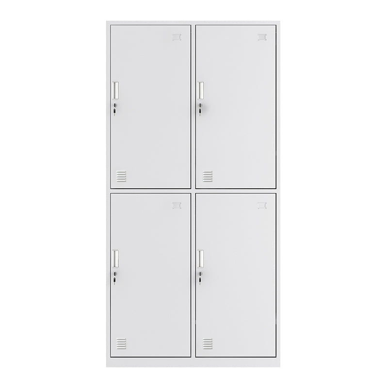 Contemporary Style Wardrobe Armoire White Color Steel Wardrobe Closet with Locks