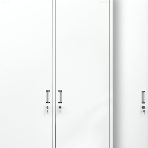Contemporary Style Wardrobe Armoire White Color Steel Wardrobe Closet with Locks