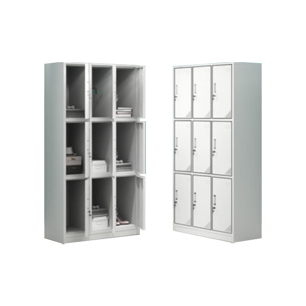 Contemporary Style Wardrobe Armoire White Color Steel Wardrobe Closet with Locks 35.5"L x 16.5"W x 71"H 9 Clearhalo 'Armoires & Wardrobes' 'armoires_wardrobes' 'Bedroom Furniture' 'furn' 'furn_armoires_wardrobes' 'Furniture' 5749933