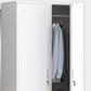Contemporary Style Wardrobe Armoire White Color Steel Wardrobe Closet with Locks