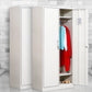 Contemporary Style Wardrobe Armoire White Color Steel Wardrobe Closet with Locks
