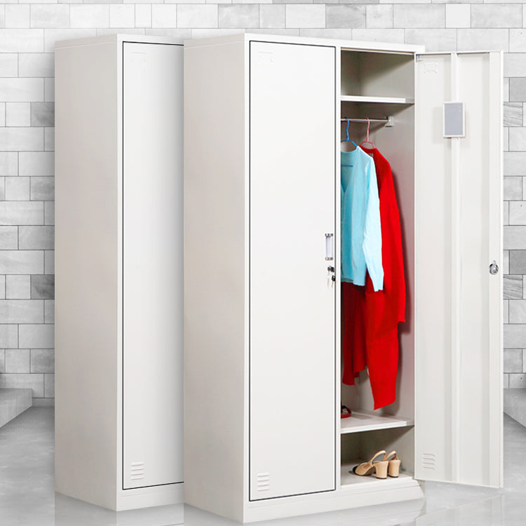 Contemporary Style Wardrobe Armoire White Color Steel Wardrobe Closet with Locks Clearhalo 'Armoires & Wardrobes' 'armoires_wardrobes' 'Bedroom Furniture' 'furn' 'furn_armoires_wardrobes' 'Furniture' 5749938