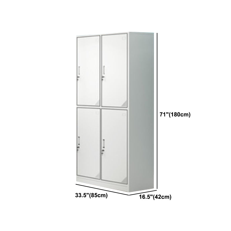 Contemporary Style Wardrobe Armoire White Color Steel Wardrobe Closet with Locks Clearhalo 'Armoires & Wardrobes' 'armoires_wardrobes' 'Bedroom Furniture' 'furn' 'furn_armoires_wardrobes' 'Furniture' 5749942