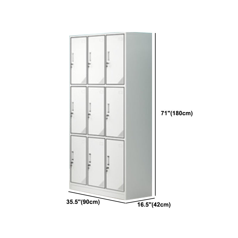 Contemporary Style Wardrobe Armoire White Color Steel Wardrobe Closet with Locks