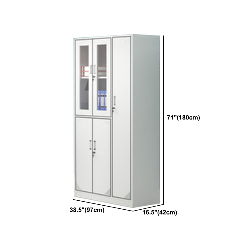 Contemporary Style Wardrobe Armoire White Color Steel Wardrobe Closet with Locks Clearhalo 'Armoires & Wardrobes' 'armoires_wardrobes' 'Bedroom Furniture' 'furn' 'furn_armoires_wardrobes' 'Furniture' 5749946