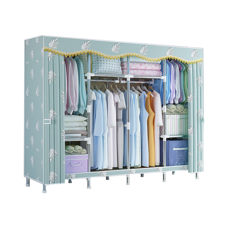 Armario de armario de estilo moderno Armario de dormitorio de metal con estantes